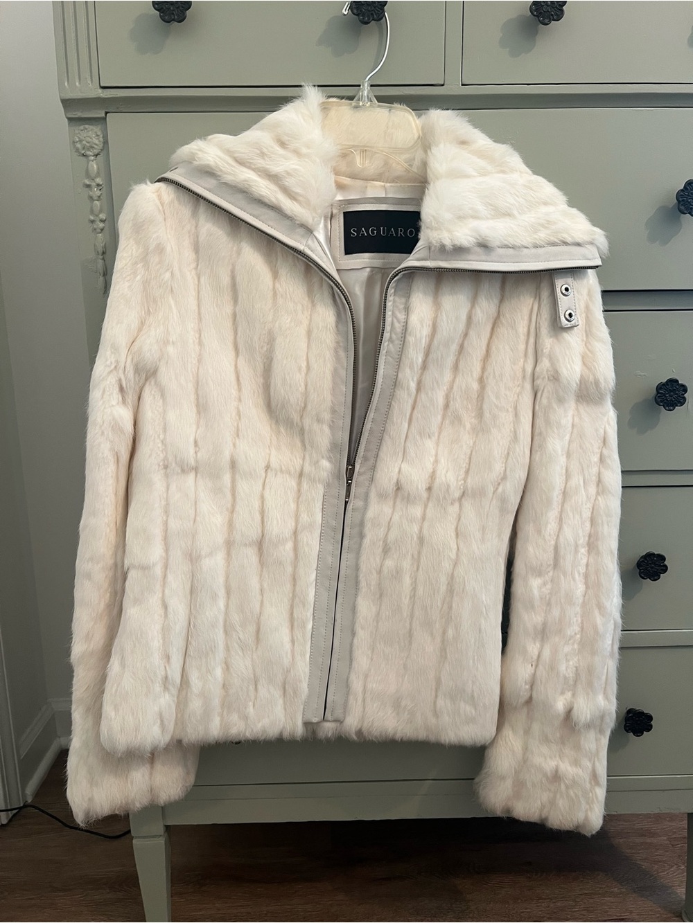 Vintage Saguaro White Fur Teddy Zip Jacket